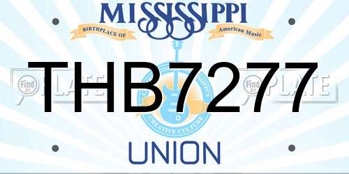 THB7277 Mississippi License Plate