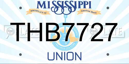 THB7727 Mississippi License Plate