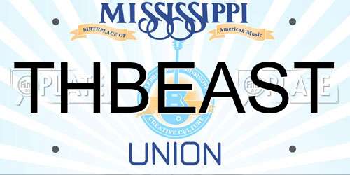THBEAST Mississippi License Plate