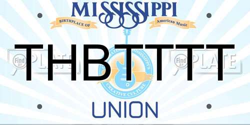 THBTTTT Mississippi License Plate