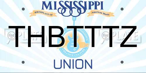 THBTTTZ Mississippi License Plate