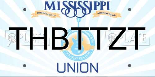 THBTTZT Mississippi License Plate