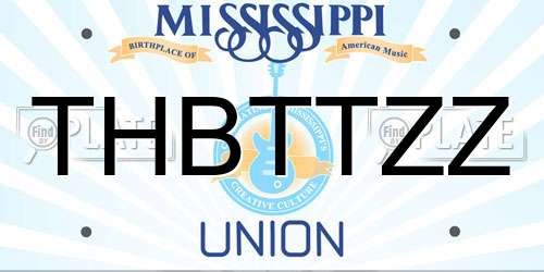 THBTTZZ Mississippi License Plate