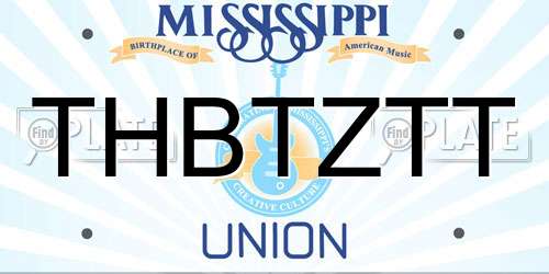 THBTZTT Mississippi License Plate