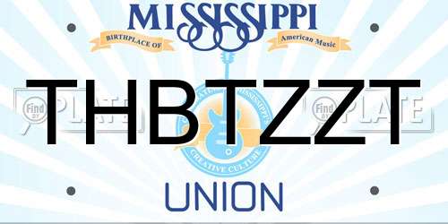 THBTZZT Mississippi License Plate