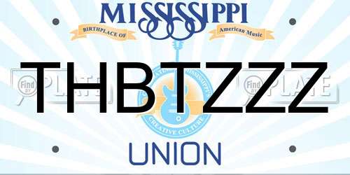 THBTZZZ Mississippi License Plate
