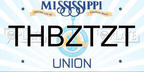 THBZTZT Mississippi License Plate
