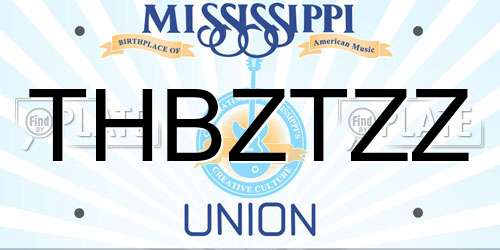 THBZTZZ Mississippi License Plate