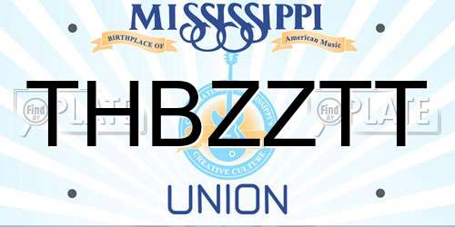 THBZZTT Mississippi License Plate
