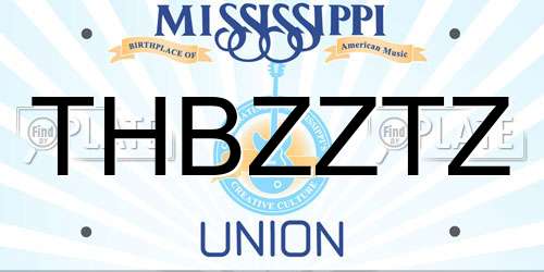 THBZZTZ Mississippi License Plate