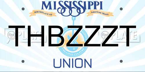 THBZZZT Mississippi License Plate
