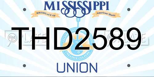 THD2589 Mississippi License Plate