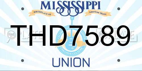 THD7589 Mississippi License Plate