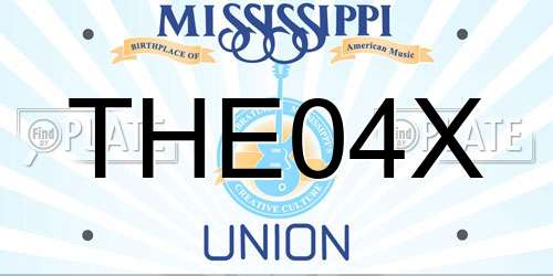 THE04X Mississippi License Plate