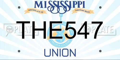 THE547 Mississippi License Plate