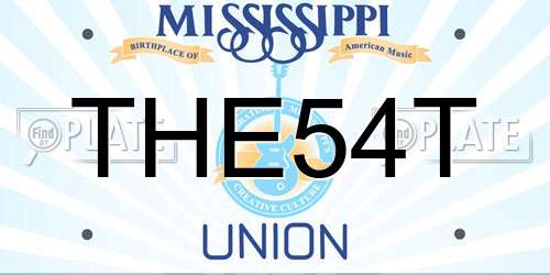 THE54T Mississippi License Plate