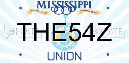 THE54Z Mississippi License Plate