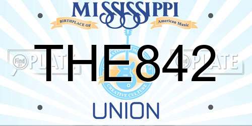 THE842 Mississippi License Plate