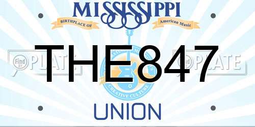 THE847 Mississippi License Plate