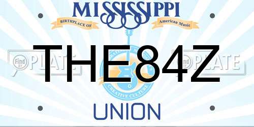THE84Z Mississippi License Plate