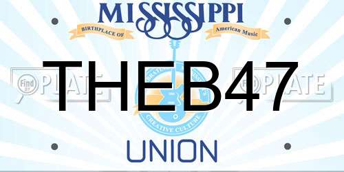 THEB47 Mississippi License Plate