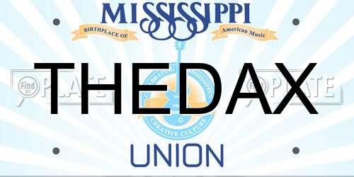 THEDAX Mississippi License Plate