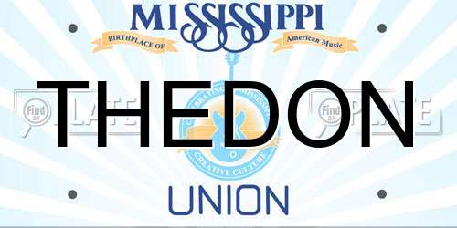 THEDON Mississippi License Plate