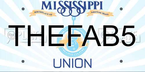 THEFAB5 Mississippi License Plate