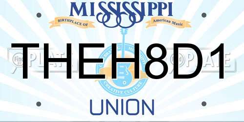 THEH8D1 Mississippi License Plate