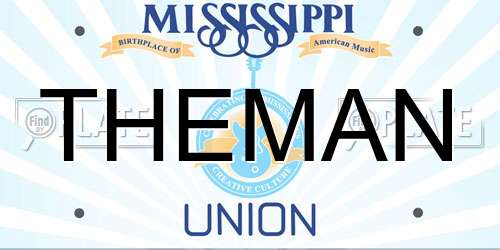 THEMAN Mississippi License Plate