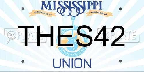 THES42 Mississippi License Plate