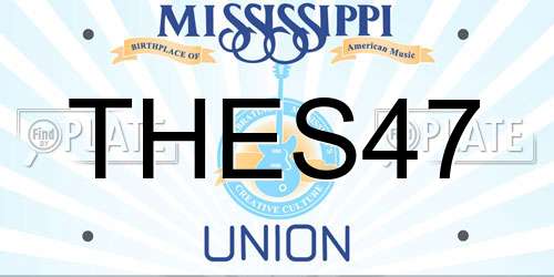 THES47 Mississippi License Plate