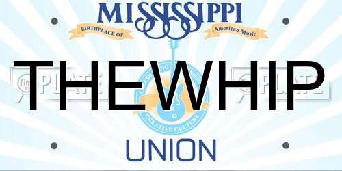 THEWHIP Mississippi License Plate