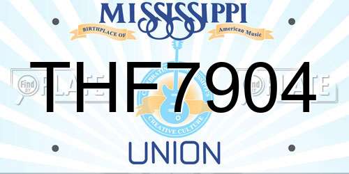 THF7904 Mississippi License Plate