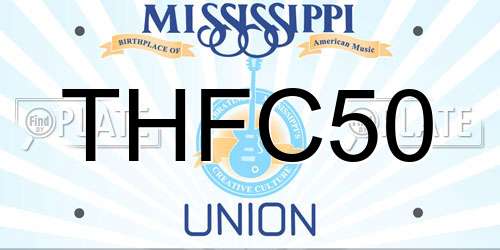 THFC50 Mississippi License Plate
