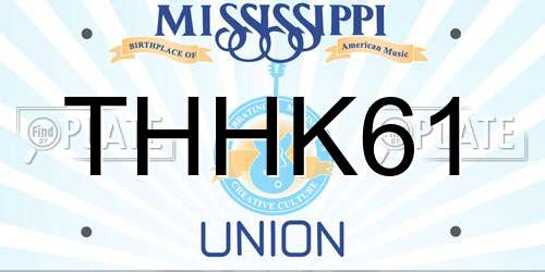 THHK61 Mississippi License Plate