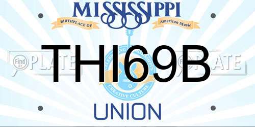 THI69B Mississippi License Plate