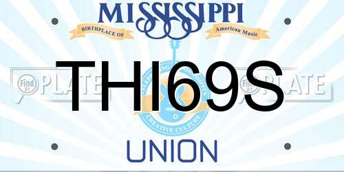 THI69S Mississippi License Plate