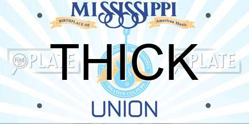 THICK Mississippi License Plate