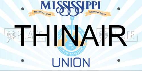 THINAIR Mississippi License Plate