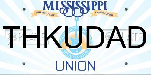 THKUDAD Mississippi License Plate