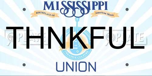 THNKFUL Mississippi License Plate
