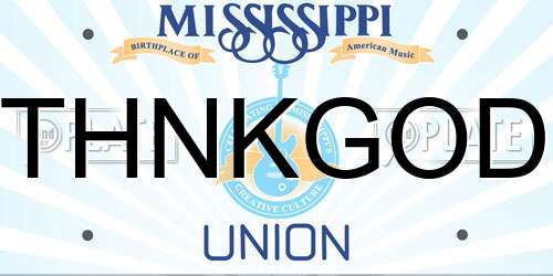 THNKGOD Mississippi License Plate