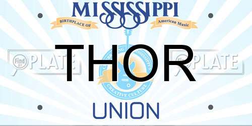 THOR Mississippi License Plate