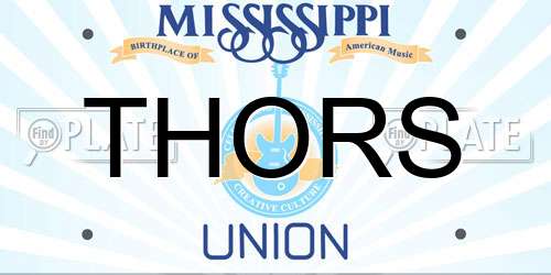THORS Mississippi License Plate