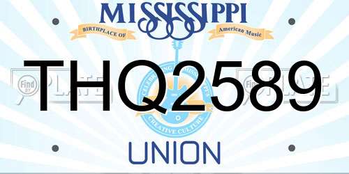 THQ2589 Mississippi License Plate