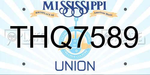 THQ7589 Mississippi License Plate