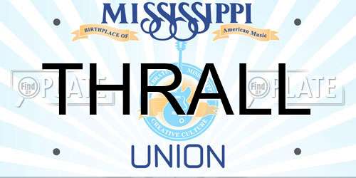 THRALL Mississippi License Plate