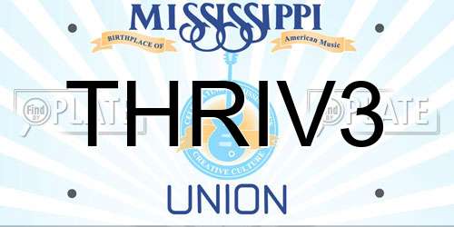 THRIV3 Mississippi License Plate