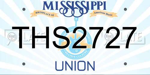 THS2727 Mississippi License Plate